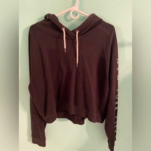 Black & White Aeropostale Cropped Hoodie
